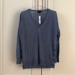 NWT J.Crew V-neck Sweater with side buttons